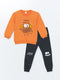 Crew Neck Long Sleeve Baby Boy Sweatshirt and Tracksuit Bottom 2-Pack Set